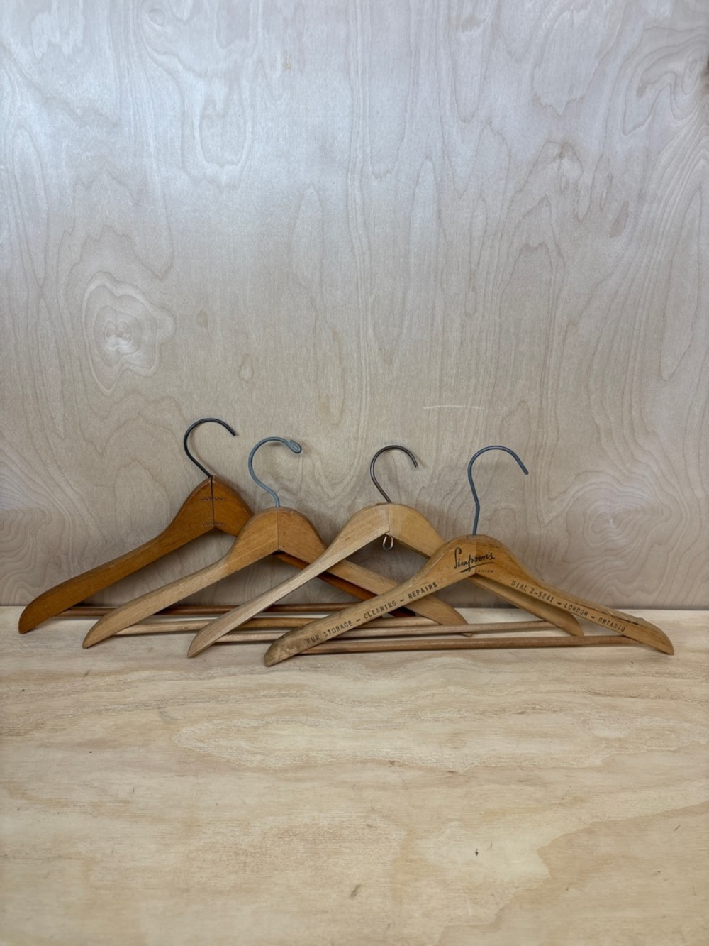 Vintage Wooden Clothes Hangers - Natural Wood